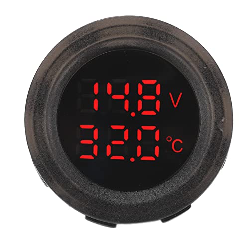 Alomejor Doppel -Anzeige -Temperaturspannung Genauige Anti Vibration Car Battery Voltmeter für Auto Motorrad Abscolour Schwarz Alomejor Doppel -Anzeige -Temperaturspannung Genauige Anti Vibration Car Battery Voltmeter für Auto Motorrad Abscolour Schwarz von Alomejor