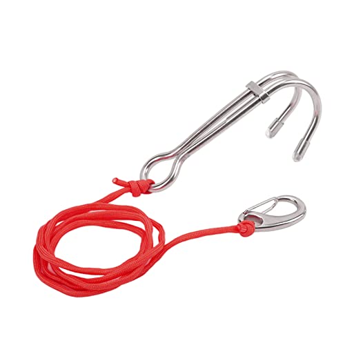 Alomejor Drift Hook Scuba Diving Double Dual Edelstahl - Zuverlässiges Werkzeug Zur Aufrechterhaltung des Standorts Unter Wasser (Rot) von Alomejor