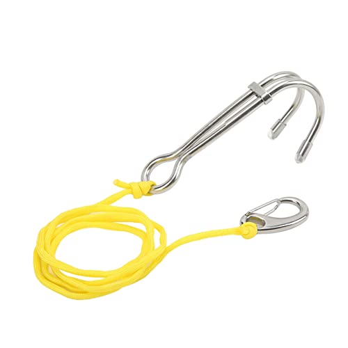 Alomejor Drift Hook Scuba Diving Double Dual Edelstahl - Zuverlässiges Werkzeug Zur Aufrechterhaltung des Standorts Unter Wasser (Yellow) von Alomejor