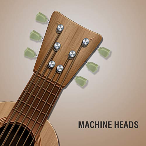 Alomejor E -Gitarre Silver Machine Heads Tuning Pinns Set für Folk -Gitarre, 3R 3L Streich Tuner für Schnelle und Excelure Tuning, Ideale Restoend Poctoend Partner Enthusiasten von Alomejor