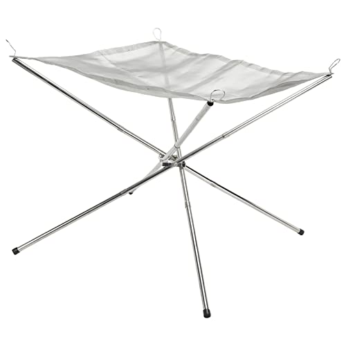 Alomejor Edelstahl -Mesh Fire Pit Folding BBQ Grill Zusammenklappbarer Grill mit 4PCS -Halterung Cross Design & 304 201 Edelstahl für Kochcampingfeier Im Freien von Alomejor