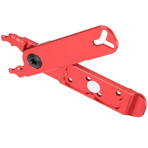 Alomejor Fahrradmaster-Link-Zierabletten-Fahrradketten-Werkzeug 4-in-1-Wartungswerkzeug mit Magnet für Reifenhebelventil-Kernentferner und Ventilstamm-Lock-Nussschlüssel (Rot) von Alomejor