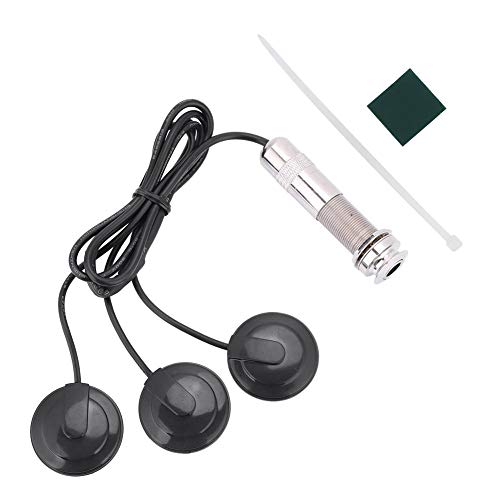 Alomejor Gitarren Tonabnehmer Akustisches Elektrisches Instrument Piezo 3 in 1 Mikrofon für Akustische Gitarre Ukulele Mandoline Pickup Zubehör von Alomejor