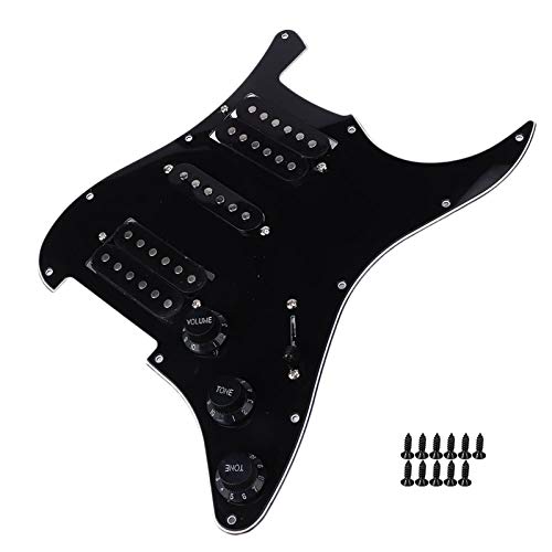 Alomejor HSH -Pickup Geladener Erworbener Pickguard für E -Gitarre US Standard Metal+PVC White (BLACK) von Alomejor