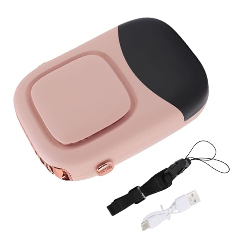 Alomejor Hanging Neck -Lüfter, 2000mAh Starker Wind USB Wiederaufladbar mit Verstellbarem Riemen für Outdoor -Sportarten (PINK) von Alomejor