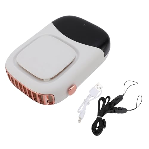 Alomejor Hanging Neck -Lüfter, 2000mAh Starker Wind USB Wiederaufladbar mit Verstellbarem Riemen für Outdoor -Sportarten (WHITE) von Alomejor