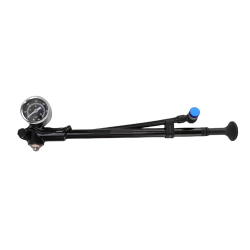 Alomejor Hochdruckschockpumpe Aluminium -Legierungradfahrradschockluftpumpe Flexibler Schlauch für den Einfachen Betrieb (Black) von Alomejor