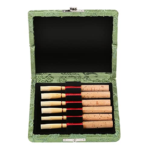 Alomejor Hölzerne Oboe Reeds Fall Aufbewahrungsbox 6 Reeds Halter mit Seidentuch Geschütztes Schutzdesign für Oboe Player Professionelle Studenten (GREEN) von Alomejor