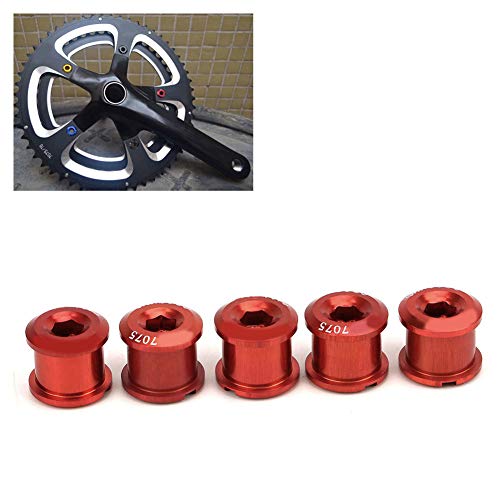 Alomejor Kettenkettenradschrauben in Hoher Resistenz -Aluminiumlegierung - Pack 5 für das Fahrradschale (Erweiterte Version rot) von Alomejor