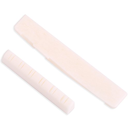 Alomejor Knochen Gitarren Brücke für 12 String Folk Akustik Gitarre DIY Gitarre Steg Sattel & Mutter Holzgitarrenzubehör von Alomejor