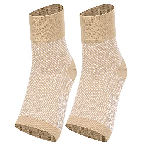 Alomejor Knöchelorthese Komfortable Knöchelkompressionshülse Arch Support Compression Fußmanschette für den Sport(L-Knöchelschutz Hautfarbe) von Alomejor