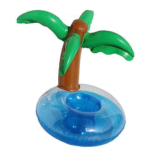 Alomejor Kokosnussbaumform Aufblasbare Getränkeschwimmerhalter für Swimmingpool Strand, PVC -Material von Alomejor