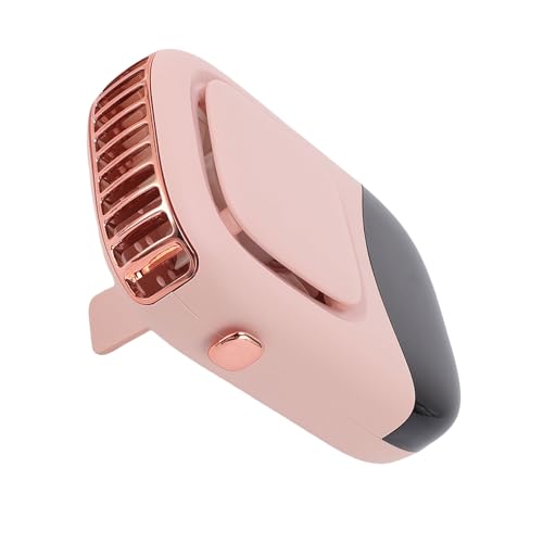 Alomejor Kompakter Hals -Hals -Lüfter mit Langer Akkulaufzeit, USB wiederaufladbarer Lüfter mit Nackengurt, Leistungsstarker Luftstromventilator für Outdoor Reisen, Leichtes Gewicht (PINK) von Alomejor