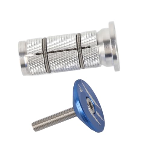 Alomejor Kompressionsstecker Gewinde CNC Knurling Wiederverwendbares Klares Textur für Kohlefaser -Frontgabeln, Fahrradzubehör Leichte Aluminiumlegierung (Erweiterte Expansion Core + Blue Bowl Set) von Alomejor