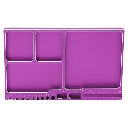 Alomejor Magnetische Legierungs -Magnetschraubbleche mit Pad für RC -Reparatur, Tragbare Größe für das RC Werkzeugkit (PURPLE) von Alomejor