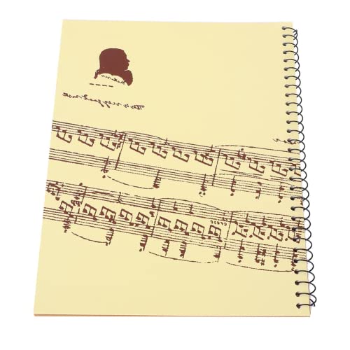 Alomejor Manuskriptpapier 50 Seiten Blankoblatt Notenpapier Musiker Notizbuch Notenpapier für Musiker(Gelbe Musikpartitur) Hilfskorrektur von Alomejor
