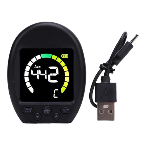 Alomejor Metronome Tuner, 3 in 1 Digitaler Metronom-Tunerton mit Rotierender Klemme 30-280bpm Tuning-Reichweite für Gitarrenbass Violin Ukulele (Black) von Alomejor