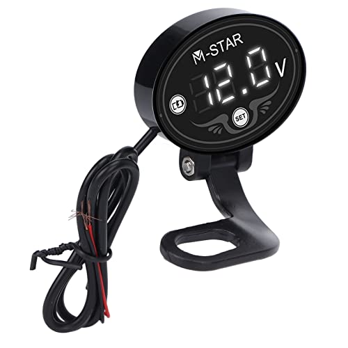 Alomejor Motorrad-LED-Voltmeter-Motorrad-Batterie-Monitor Digitalspannungsmessgerät 9-24V Eingang mit ABS-Material für die Spannungsmessung Alomejor Motorrad-LED-Voltmeter-Motorrad-Batterie-Monitor Digitalspannungsmessgerät 9-24V Eingang mit ABS-Material für die Spannungsmessung von Alomejor