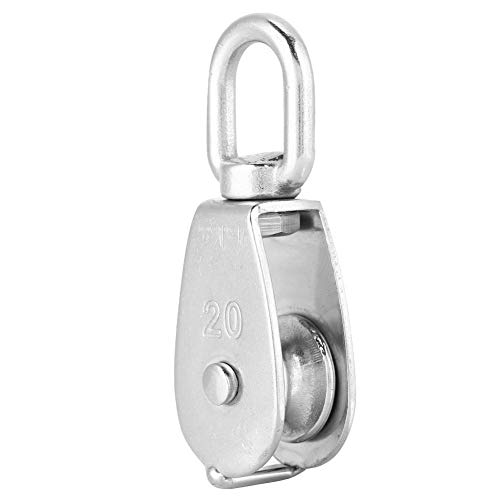 Alomejor Schwenkrolle Riemenscheibe Seilrolle Klettern Tandemrolle für Drahtseil 304 Edelstahl Handwindensystem (m20) von Alomejor