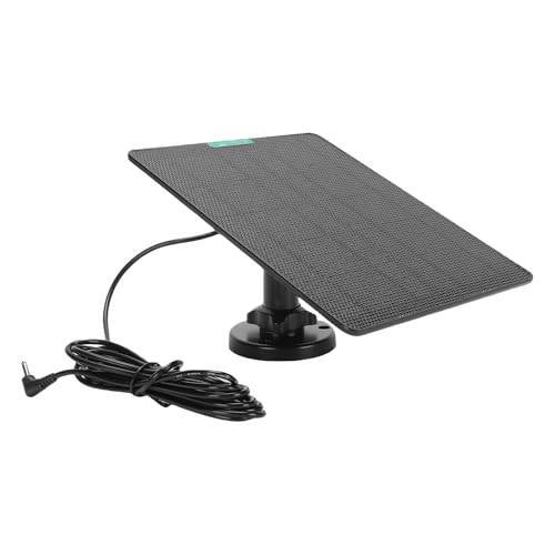 Alomejor Solarpanel -Ladegerät, 10W ETFE Monokristalline mit DC3.5 -Ausgang, Hoher Tempo -Proof -Netzteil für Kameratürklingel und Sicherheitssysteme (BLACK) von Alomejor