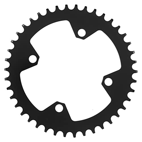 Alomejor Starke Aluminiumlegierung 42T -Fahrradkette mit Ergonomischem Design für Verringerte Beinlast, Fahrradzubehör (Black) von Alomejor
