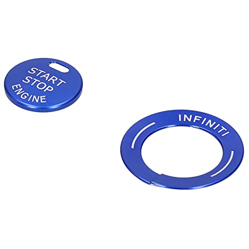 Alomejor Startstop-Taste Abdeckung Anti-Kratzer-Aluminium-Legierung Dekor für Q50L QX60 Motorstartknopf 2pcs Fit (BLUE) von Alomejor