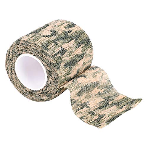 Alomejor Tactical Tape Kein Kleber Ohne Vlies Tape selbstklebend Dehnbar für Outdoor Wrap Gewehrjagd(Gras Tarnung) von Alomejor