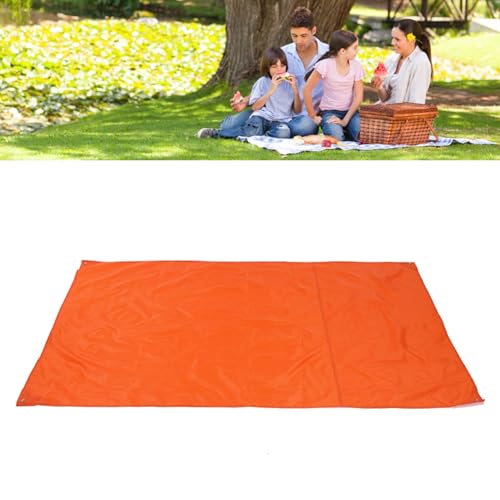 Alomejor Tragbare wasserdichte Picknickdecke Leichte Wärmedämmung Fußbodenmatte für Strand Wohnmobil Camping 210T Oxford Tuch (ORANGE) von Alomejor