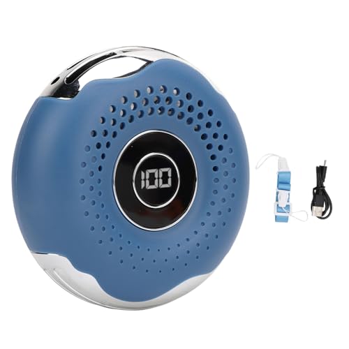 Alomejor Tragbarer Nackenventilator, USB -wiederaufladbarer Lüfter mit Weitwinkelluft -Outlet -Design für Desktop Office (BLUE) von Alomejor