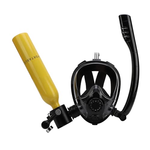 Alomejor Tragbares 0,5 -l -Tauch Atemsystem Schnorchel Vollgesichtsabdeckung 180�� Clear Linsen Effiziente Luftstrom Design Zum Tauchen Schnorcheln Unterwasserabenteuer (Yellow) von Alomejor