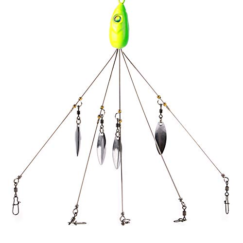 Alomejor Angelk?der mit 5 Armen Rotierende Pailletten Alabama Rig 18g f¨¹r Outdoor Angeln von Alomejor