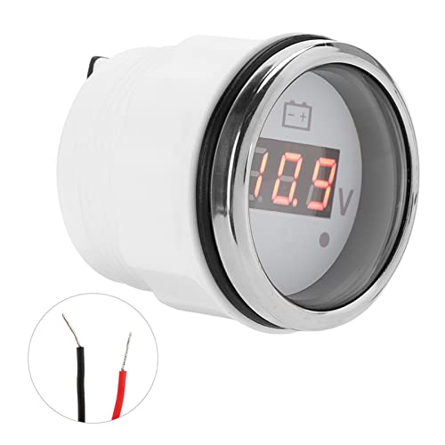 Alomejor Universal LED Digital Spannung Messgerät IP67 Alarm für Autoboot, Flamme -Retardant Smart Voltmeter -Display für Auto (WHITE) von Alomejor