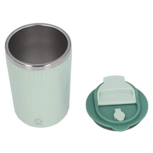 Alomejor Wiederaufladbare Selbstreiche Tasse 380 Ml USB -USB -Mischmischbecher Edelstahl Reisebereich Kaffeemilchtee mit 300 mAh Batterie für Office Home Fitnessstudio (GREEN) von Alomejor