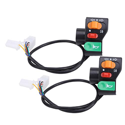 E-Bike-Schalter 2-teilige Lichter Blinker und Hupe 3-in-1-Scooter-Motorradschalter Dreiradschalter von Alomejor