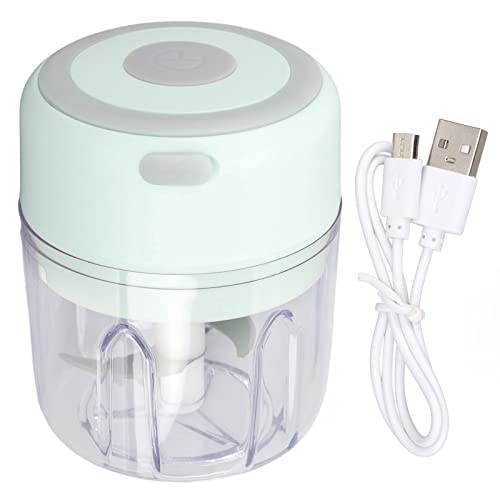 Elektrischer Mini-Knoblauchhacker, 250 Ml Große KapazitäT, Leistungsstarke Motor-KüChenmaschine mit Edelstahlklinge FüR Zwiebel-Ingwer-GemüSeschneider Babynahrung (Grün) von Alomejor