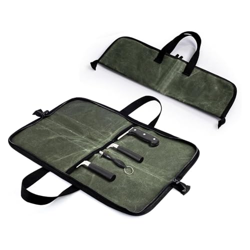 Fork Halter Chef Tool Bag Canvas Chef Tool Wrap Bag Organizer Outdoor Travel Tragbare Werkzeugverpackung für Küchenutensilien (1) von Alomejor