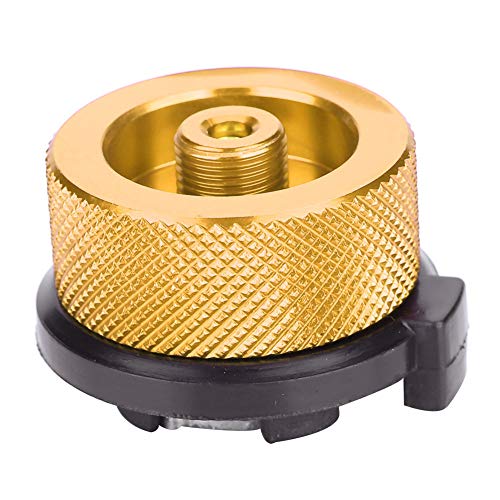 Gasbrenner Adapter Gasherd Adapter Outdoor Herd Brenner Adapter Eingang Schraube Typ Konverter Anschluss Ventil Gas Tank Adapter für Camping Wandern(Golden) von Alomejor