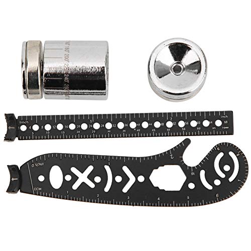 Multifunktionales Zeichenlineal Schwarzes Eisen Vielseitiges Zeichenlineal Werkzeug Innovative Lackierung Magnetkompass Messung(17mm-Schwarz) von Alomejor