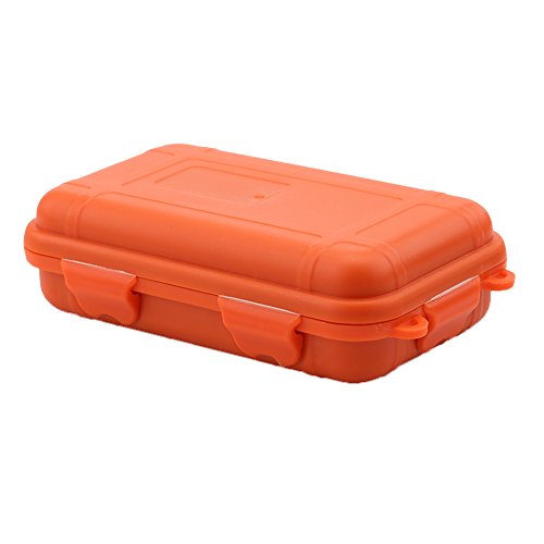 Outdoor Survival Aufbewahrungsbox Kunststoff Stoßfest Wasserdicht Container Luftdichten Fall Tragen Box für Outdoor-Aktivitäten Reise oder Heimgebrauch(L-Orange) von Alomejor