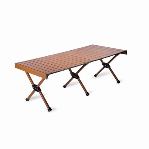 Tragbarer Aluminiumlegierung Campingtisch, Großer Holzstil -Camp -Tisch mit Tragetasche, Kochen Im Freien, Picknick, Strand, Hinterhöfe (1200x600mm) von Alomejor