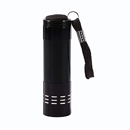 UV-Taschenlampe Schwarzlicht UV-Leuchten Aluminiumlegierung 9 LED UV-Taschenlampe für Schecks Falschgeld von Alomejor