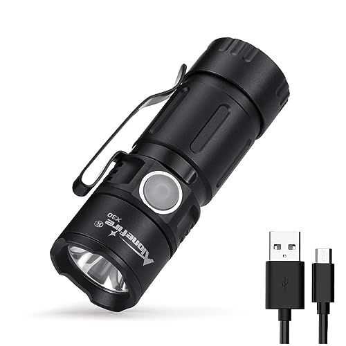 Alonefire X30 Mini Taschenlampe Klein USB Aufladbar Hell Tragbar LED Taschenlampe Magnetisch 5 Modi Wasserdicht Lange Lebensdauer der Batterie mit Clip, Batterie für Outdoor, EDC Tragen, Wandern von Alonefire