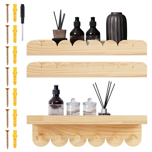Alongen 3 Stück Schwebendes Regal 40cm Kinderzimmer Bücherregal Scalloped Regale Holz Bücherregal Kinder Wand Aufbewahrung Dekor Organizer für Schlafzimmer Kinder, Kleinkind Zimmer, Baby Zimmer Alongen 3 Stück Schwebendes Regal 40cm Kinderzimmer Bücherregal Scalloped Regale Holz Bücherregal Kinder Wand Aufbewahrung Dekor Organizer für Schlafzimmer Kinder, Kleinkind Zimmer, Baby Zimmer von Alongen
