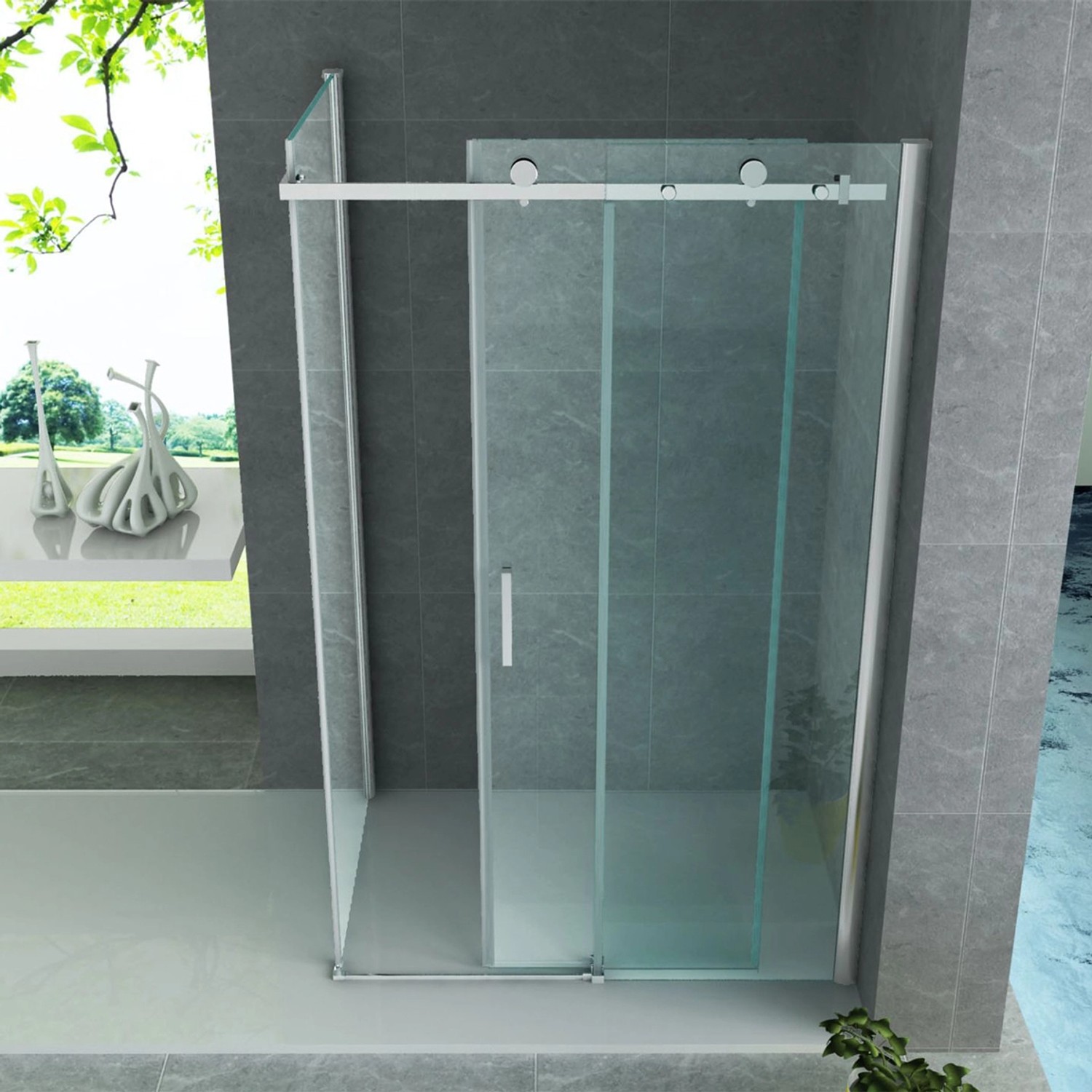 Aloni Duschkabine Schiebetüren 8mm 90x120x195cm von Aloni
