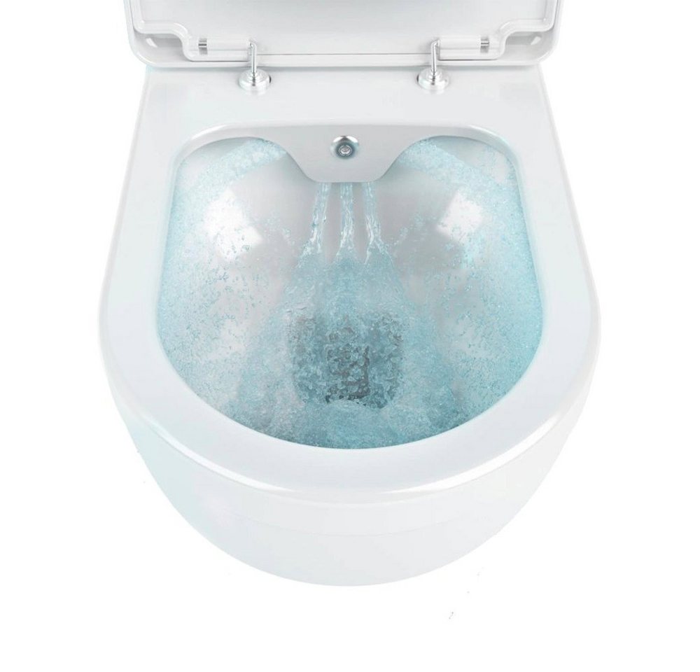 Aloni Tiefspül-WC A55-RIM-AL5512+AL0411, Wand Hänge WC Spülrandlos Toilette Bidet Taharet Rimless Taharet von Aloni