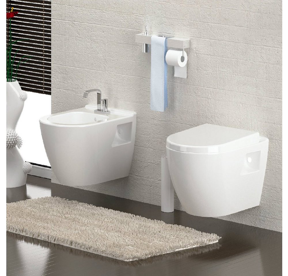 Aloni Tiefspül-WC EB-AL5508+AL0402, Hänge Dusch WC Taharet Bidet Funktion Toilette Aloni WC mit Aloni Tiefspül-WC EB-AL5508+AL0402, Hänge Dusch WC Taharet Bidet Funktion Toilette Aloni WC mit von Aloni