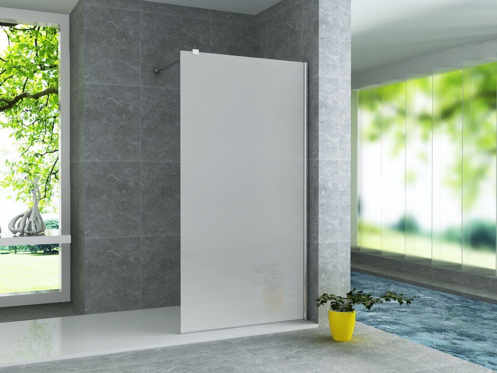 Aloni Walk-in-Dusche ECOS90, Einscheibensicherheitsglas, (1 tlg), Duschabtrennung Walk- In Duschwand Milchglas Vollsatiniert 8mm von Aloni