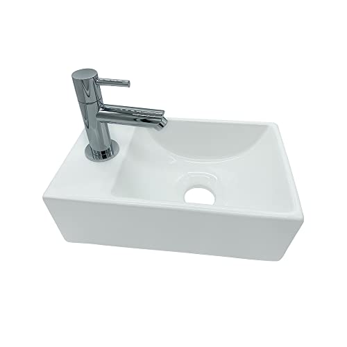 Design Waschtisch Kleines Gäste Wc Handwaschbecken Hahnloch Links Waschbecken von Aloni
