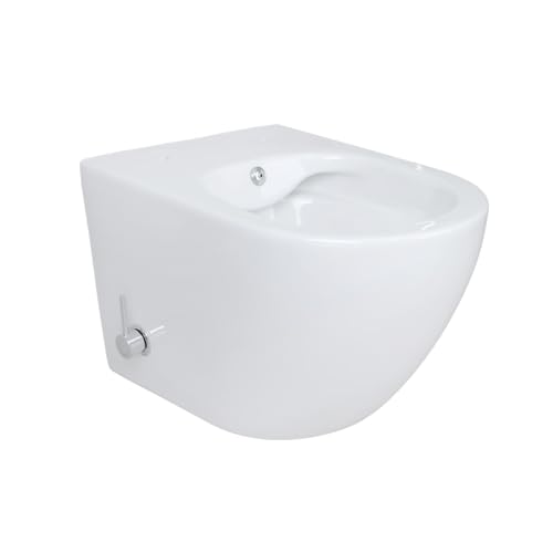 Aloni Spülrandloses Hänge WC mit integrierter Kalt- und Warmwasserarmatur und Taharet/Bidet/Dusch-WC Funktion Weiß Aloni Spülrandloses Hänge WC mit integrierter Kalt- und Warmwasserarmatur und Taharet/Bidet/Dusch-WC Funktion Weiß von Aloni