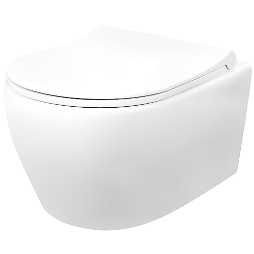 Spülrandloses Wand Hänge WC Spülrandlos Toilette Bidet Taharet Rimless Taharet WC + Deckel von Aloni